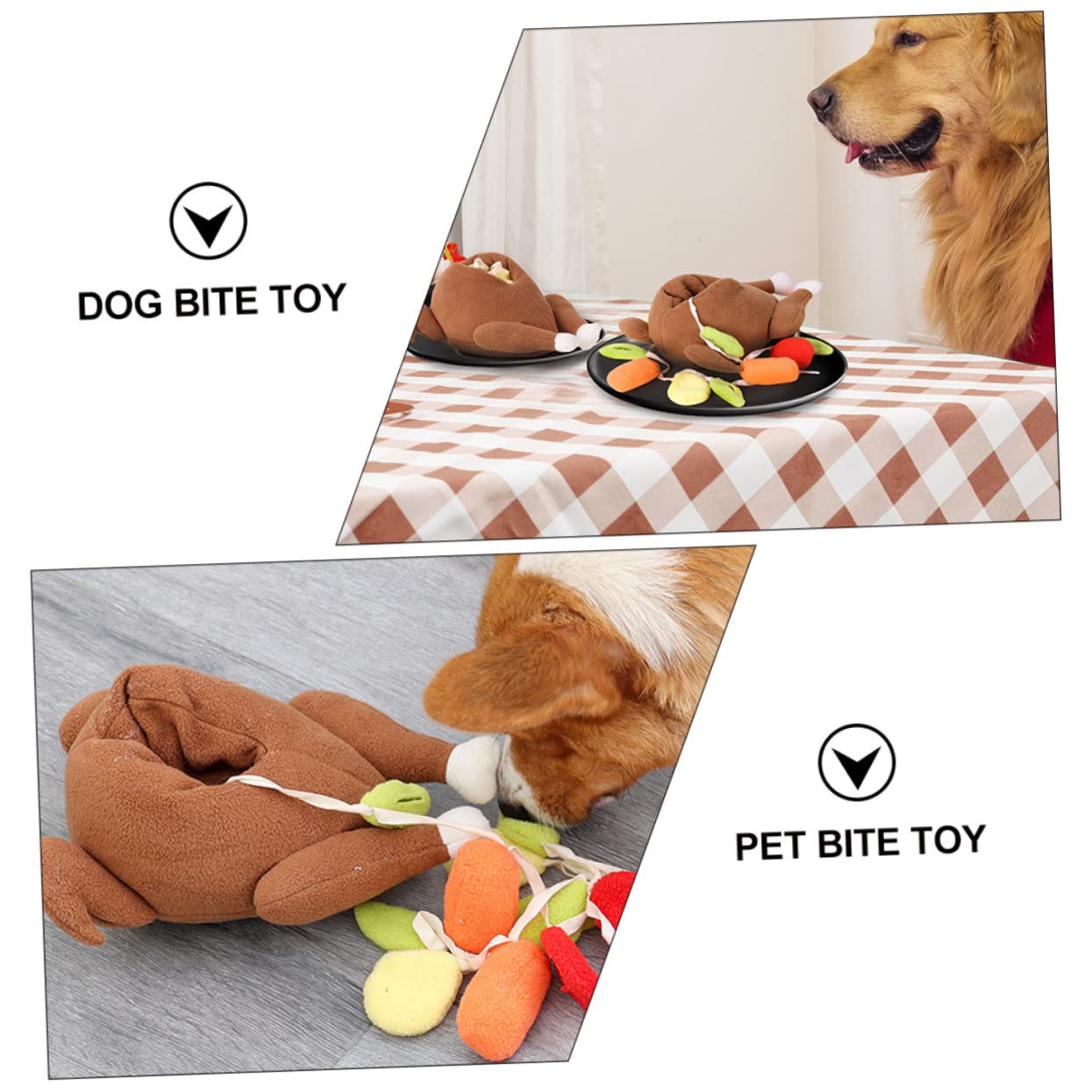 minkissy 2pièces Jouet Interactif pour Chien Forme De Dinde Jouet à Renifler Peluche pour Et pour Chiens pour Entraînement Mastication des Animaux De Compagnie