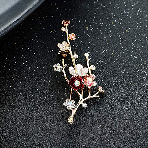 Image of Crystal Pearl Flower Brooches Pins Fashion Beautiful Created Rhinestone Floral Brooch Good Idea for Party Dance Wedding Banquet for Elegant Women Girl