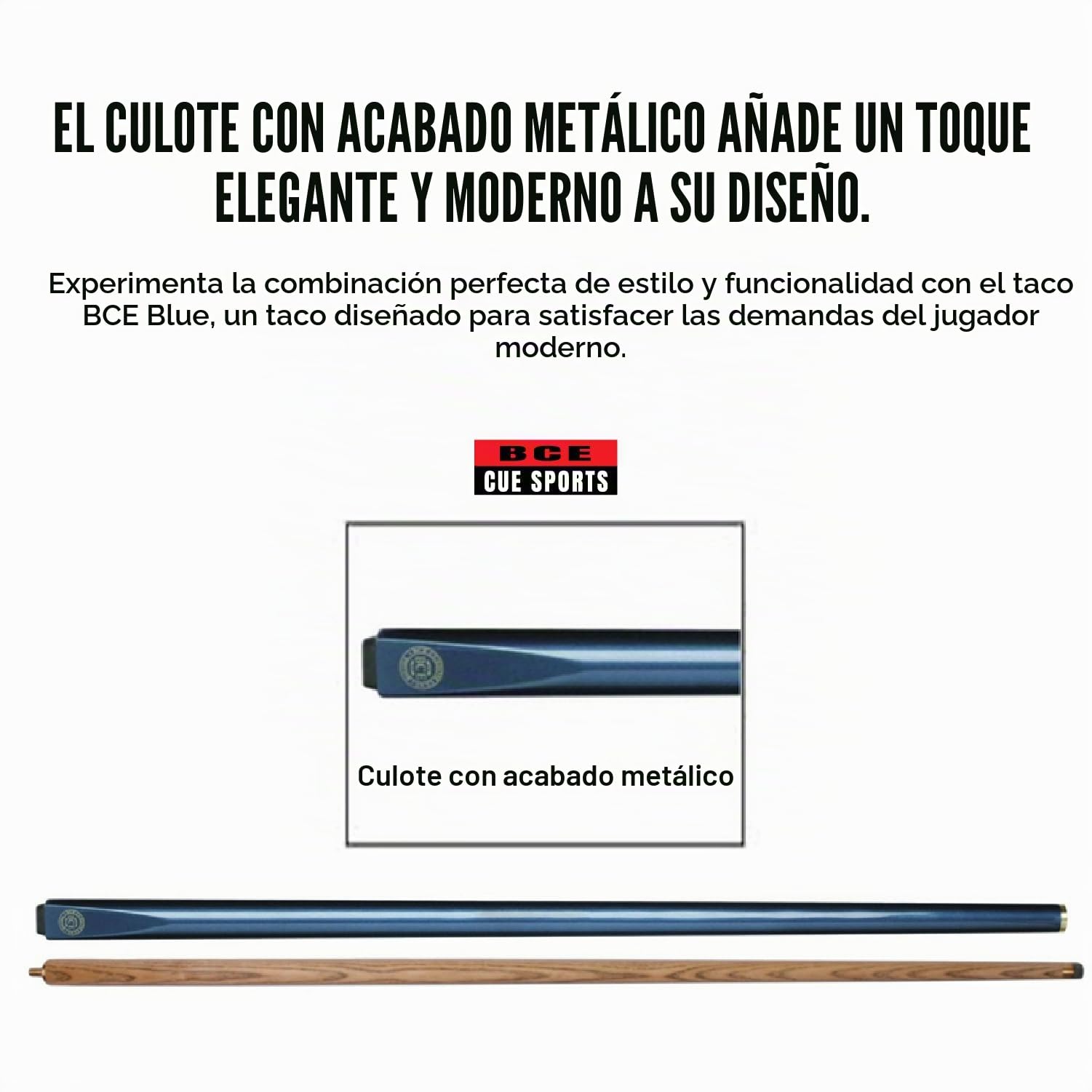 BCE Taco de Billar de Ceniza (2 Piezas, 145 cm, Punta de 9,5 mm)