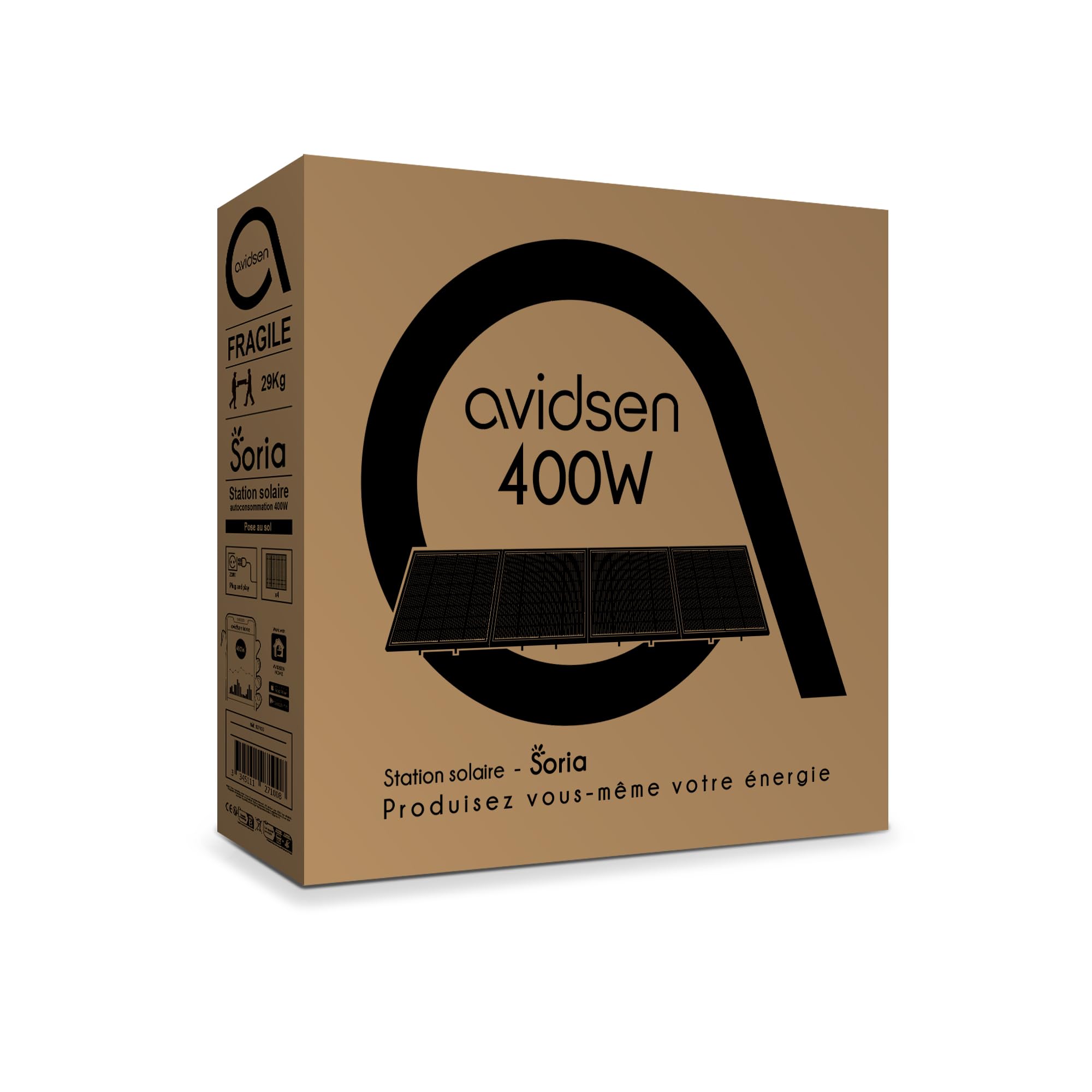 Kit di 4 pannelli solari, stazione collegata 400 watt Avidsen Home - Soria - Avidsen - 127100