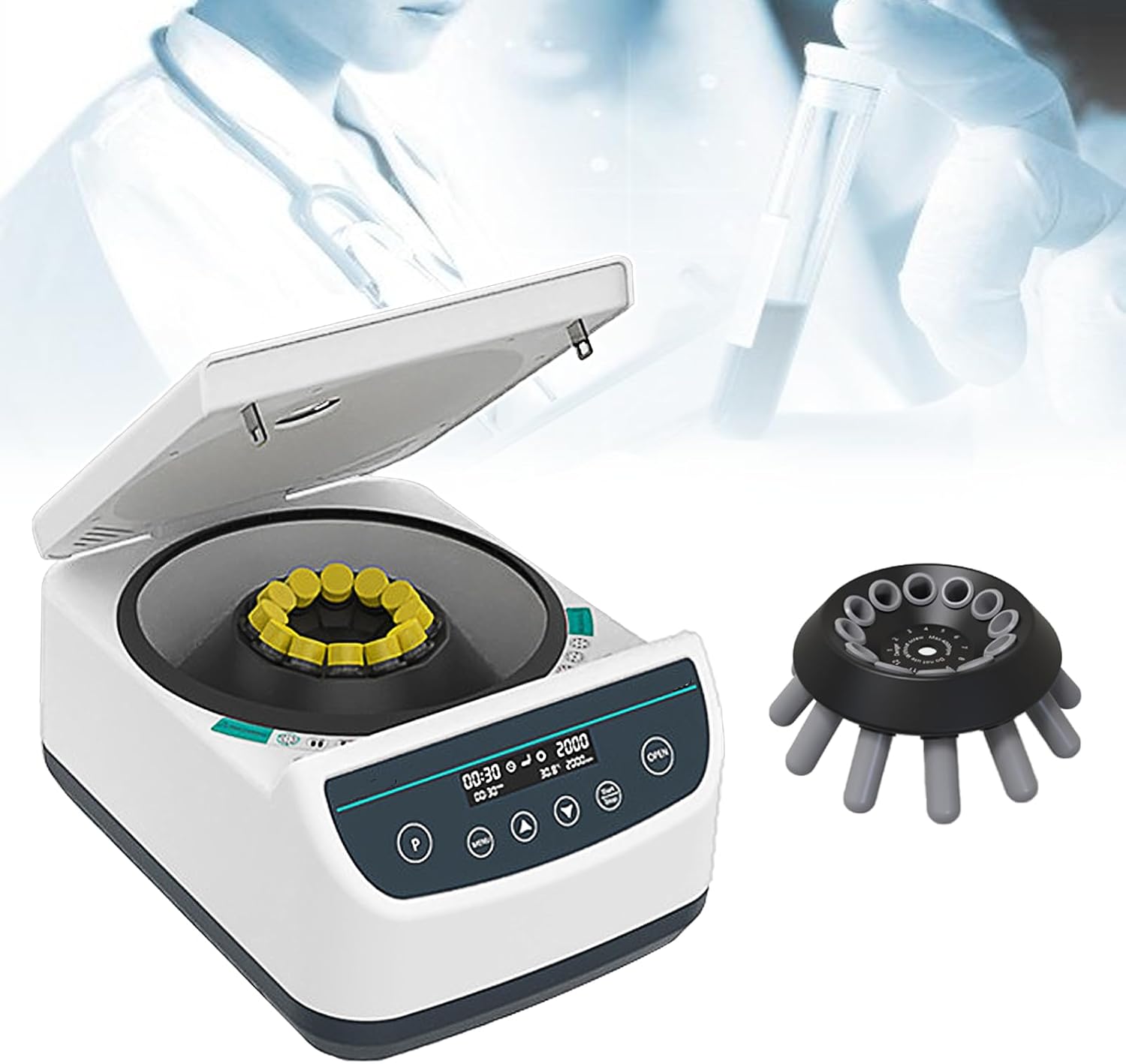 Lab CGF/PRP/APRF/IPRF Centrifuge, Intelligent Speed Regulation and Timer, 500-4000rpm, Suitable for 5ml/10ml/15ml Tubes,CGF-12