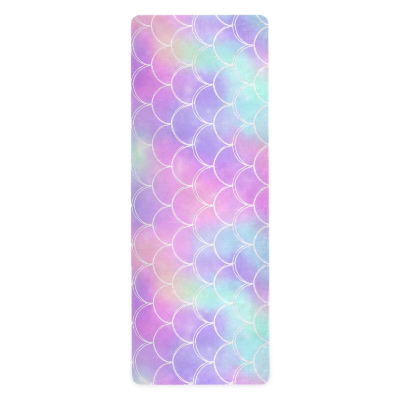 Yoga-Handtuch, Regenbogen-Galaxie, Meerjungfrauen-Schuppen, rutschfest, dick, umweltfreundlich, Gummi, faltbar, Yoga-Matte für Damen, A001
