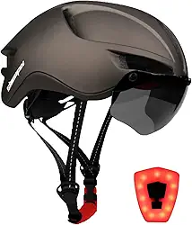 Capacete de bicicleta adulto Shinmax, capacete de bicicleta masculino com óculos magnéticos removíveis e recarregável por USB, capacete de estrada especializado, tamanho ajustável, ultraleve para ciclismo SM-T88