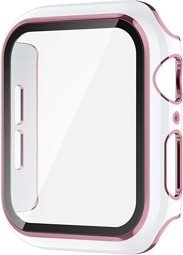 Miniatura 8 de Funda compatible con Apple Watch Series 9 Series 8 Series 7 de 41 mm con protector de pantalla de vidrio templado incorporado, funda protectora