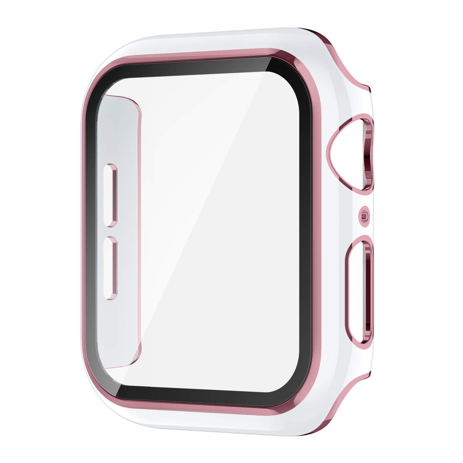 Adepoy Case with Tempered Glass Screen Protector, Compatible with Apple Watch Series 3/2/1 38mm, All-Around Ultra-Thin Bumper Full Cover Hard PC Protective Case for iWatch Accessories