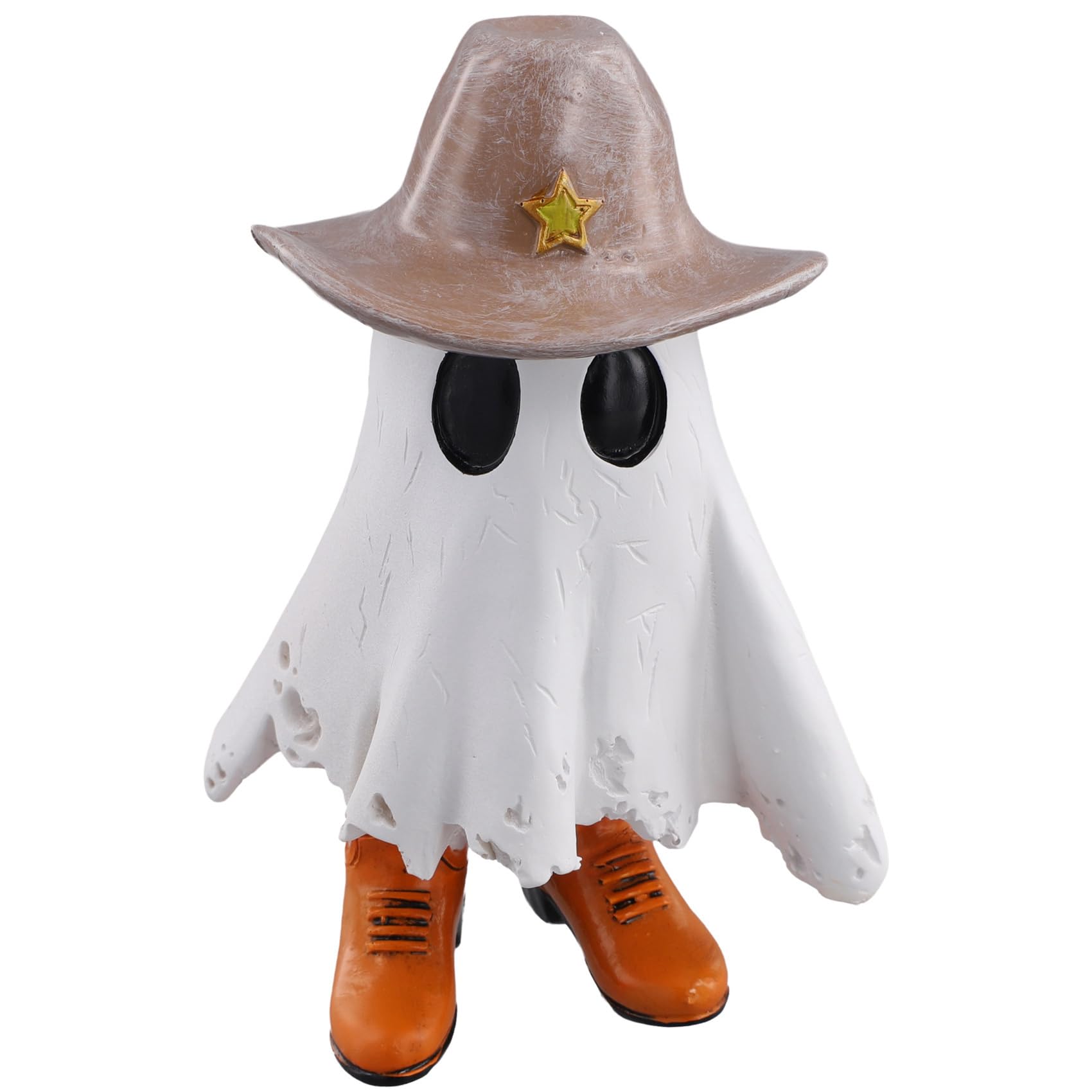 CTRLZS Halloween Ghost Decoration Cowboy Ghost Cute Indoor Halloween Statues Spooky with Boots for Home Shelf Mantel Display