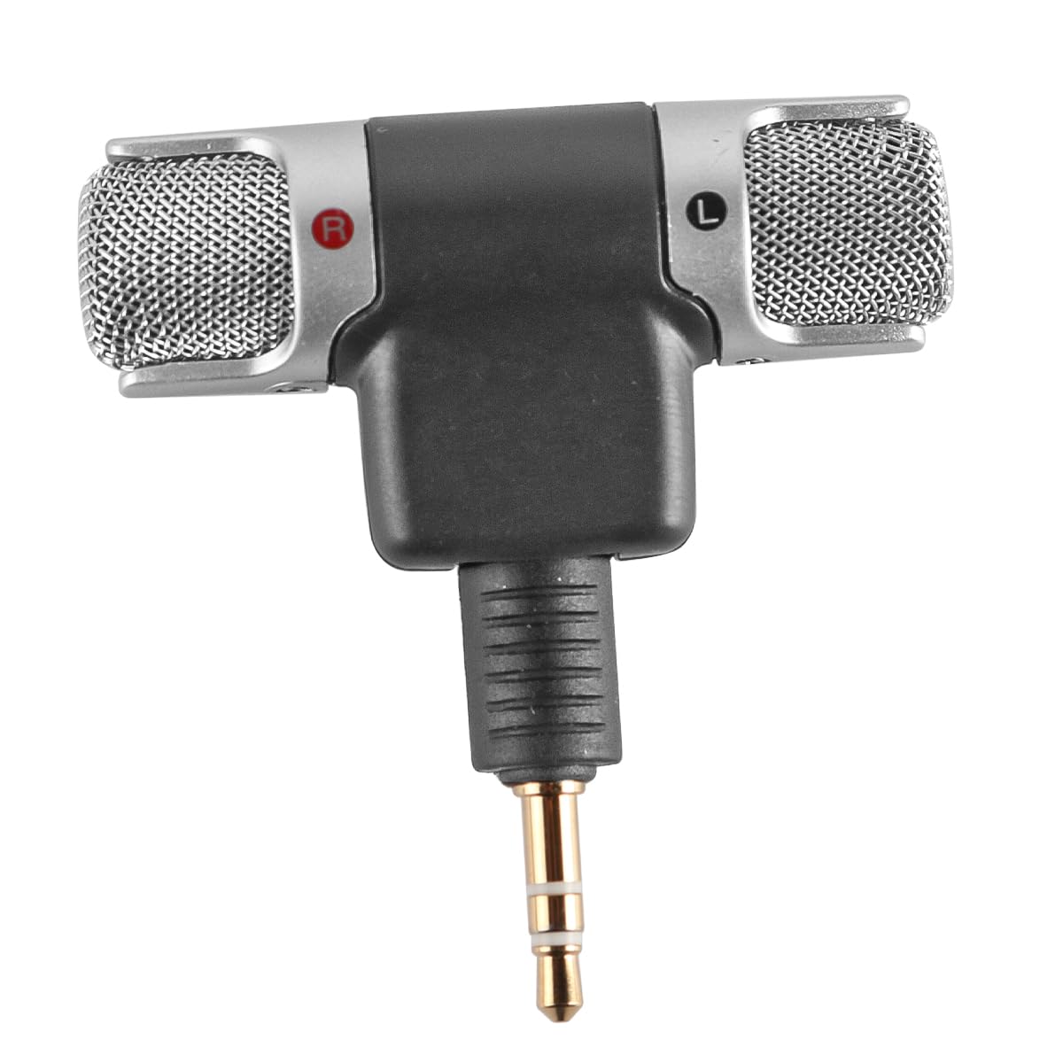 Ieron Mini Stereo Condenser Microphone for Studio Broadcasting 3.5mm Gold-Plated Connectors for PC Laptop, and Camera Recording