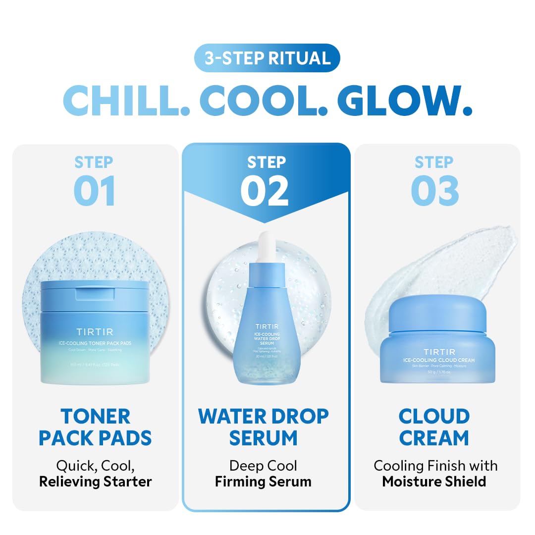 TIRTIR Ice-Cooling Water Drop Serum | -4.39°C Cooling Korean Serum for Face Instant Hydration Soothing Care (1.01 Fl Oz) - Image 7