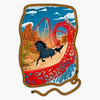 JB Print The Wild One Maverick Roller Coaster Cedar Point Theme Park Vinyl Decal Sticker Car Waterproof Car Decal Bumper Sticker 5"