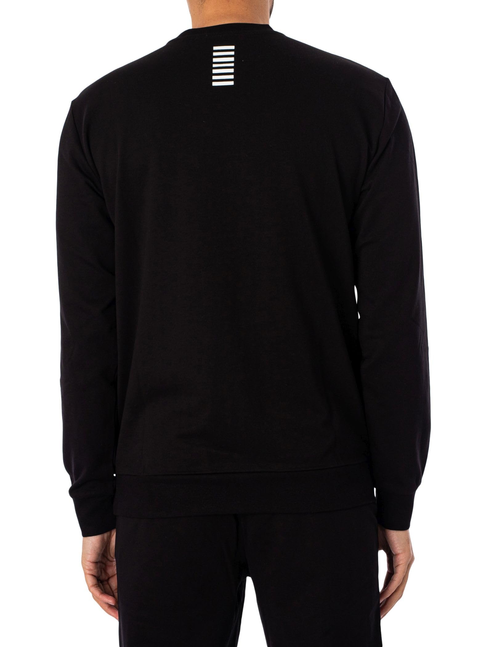 EA7 Uomo Felpa con Logo Centrale, Black/White