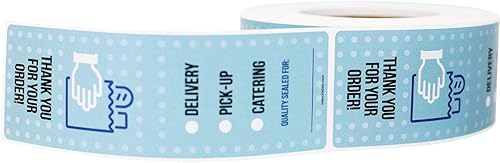 Miniatura 3 de Etiquetas de sello de calidad para entrega, calcomanías de seguridad alimentaria de catering, 2.25 x 6.75 pulgadas, 500 etiquetas en total