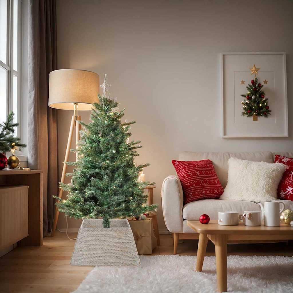 Weihnachtsbaumkragen Quadratisch Weiss 70x70x28 cm Wasserhyazinthe