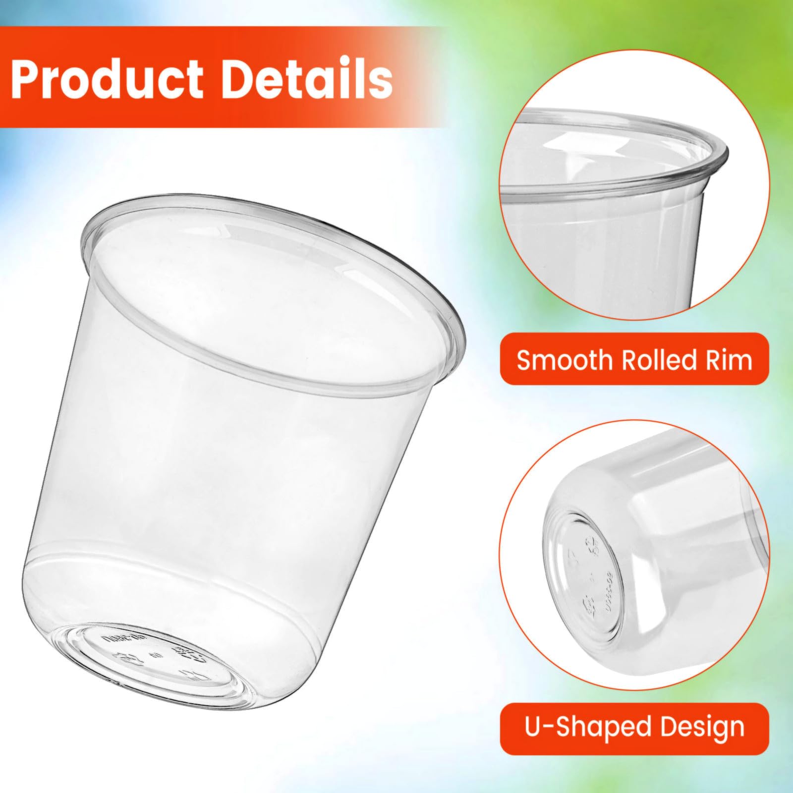 50 Pack 12 oz Clear Plastic Cups Disposable Cocktail Cups — Amazon image 3