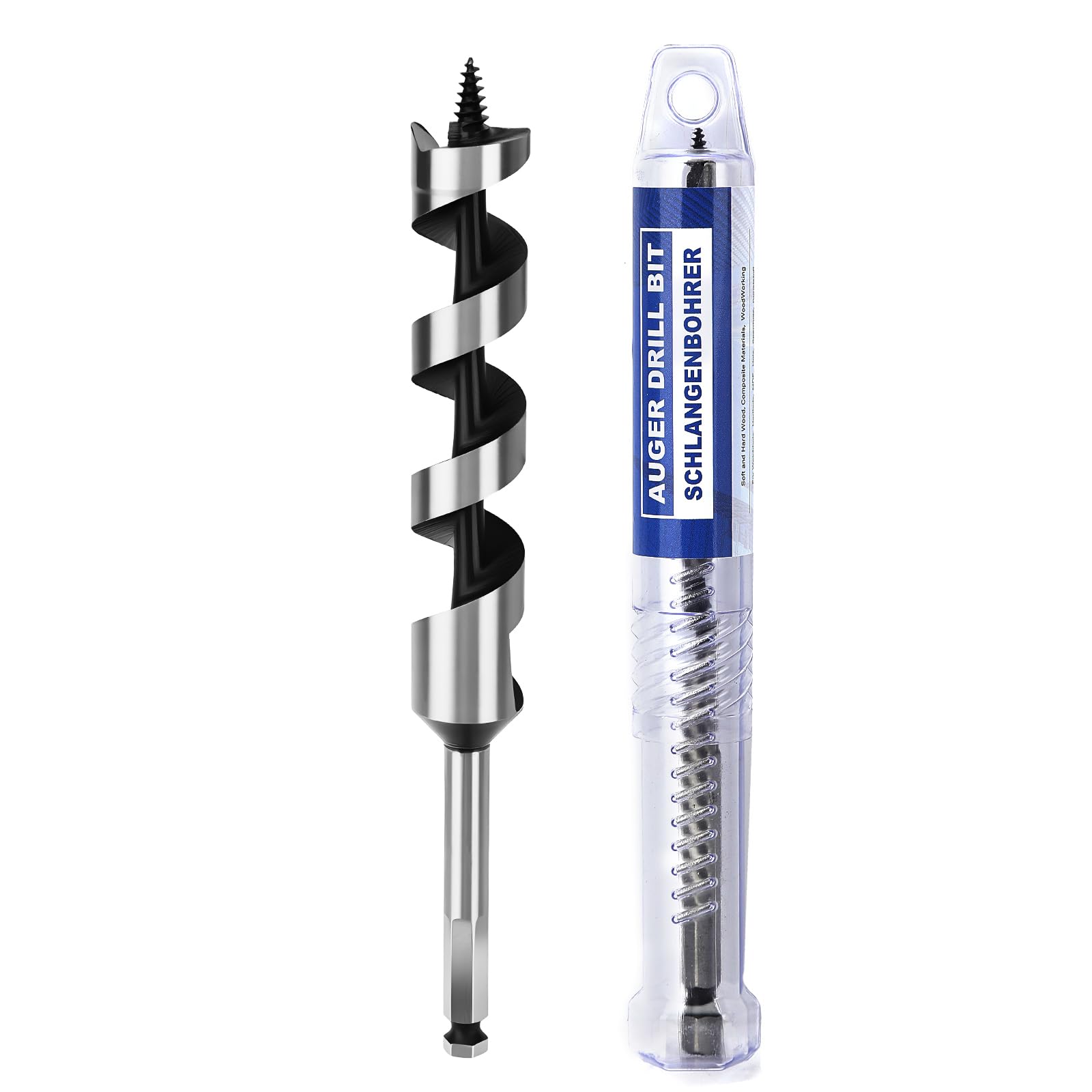 7/8 inch X 9 inch Auger Bit for Wood, 22x230mm Hex Long Auger Drill Bit for Wood,Ship, Composite Materials, Drywall and DIY Projects