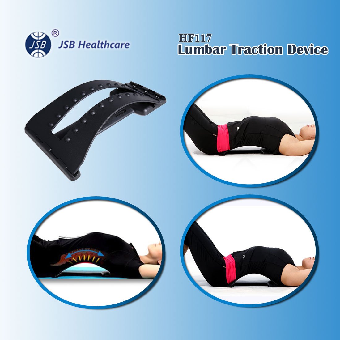 JSB HF117 Lumbar Traction Device for Back Pain Relief & Stretching Exercise Physiotherapy 3