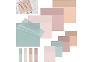EOOUT 480-Count Transparent Sticky Notes for Books