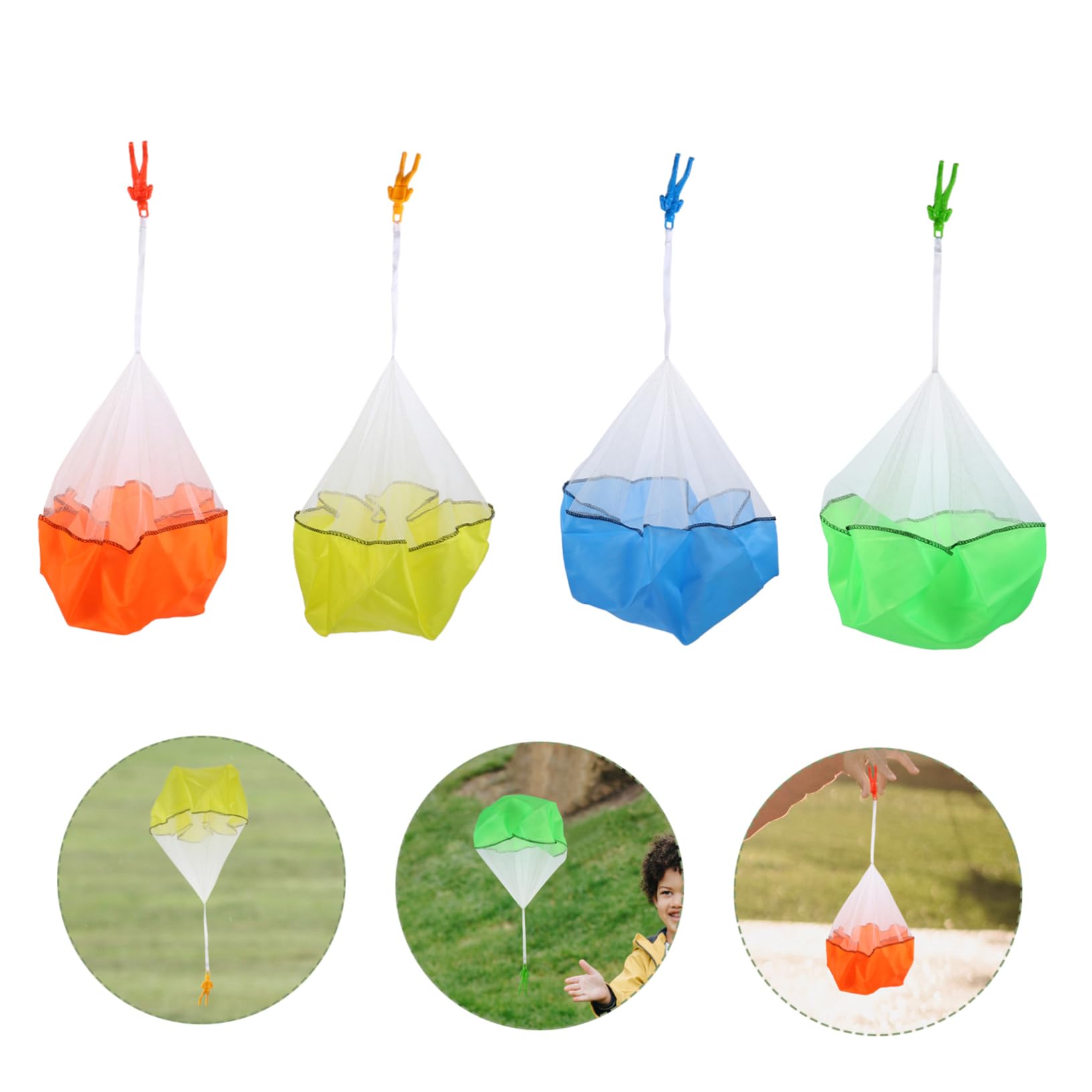 BRIGHTFUFU Boys and Girls's Airplane Parachute Toys 6 Pieces Hand-Throw Soldier Parachute Outdoor Toys for Boys Girls Simulation Games Random Style