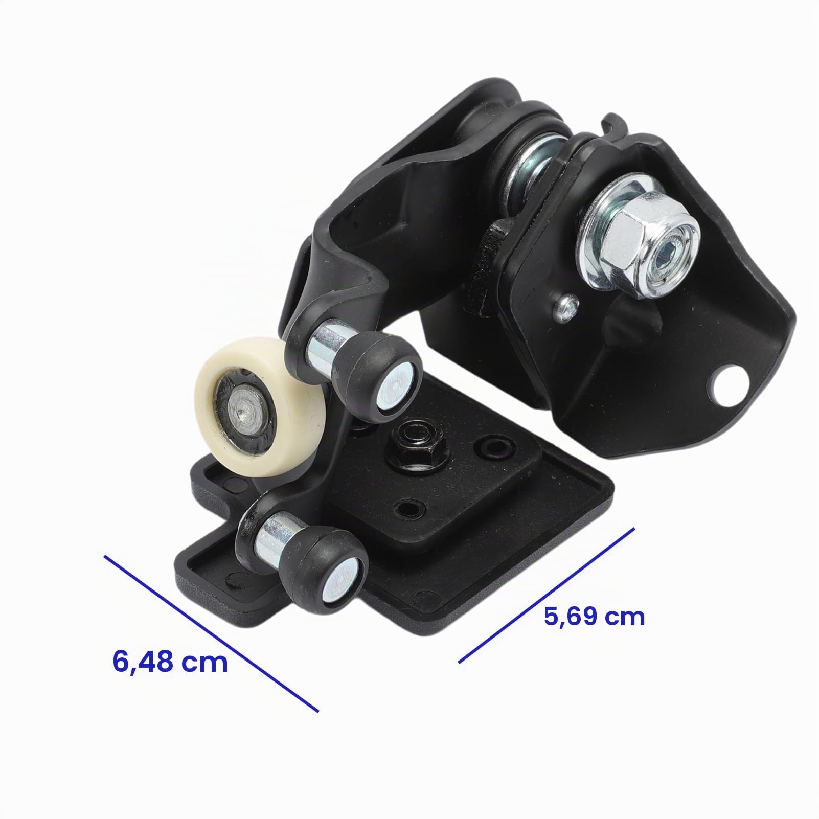 Seitentürrolle für Jumper Ducato Boxer - Schiebetürrolle Rolle Seitenrolle, Metall Kunststoff, Schwarz, Gebürstet, 1 Stück, Wohnmobil, Auto, innen und außen, Schiebetürrolle