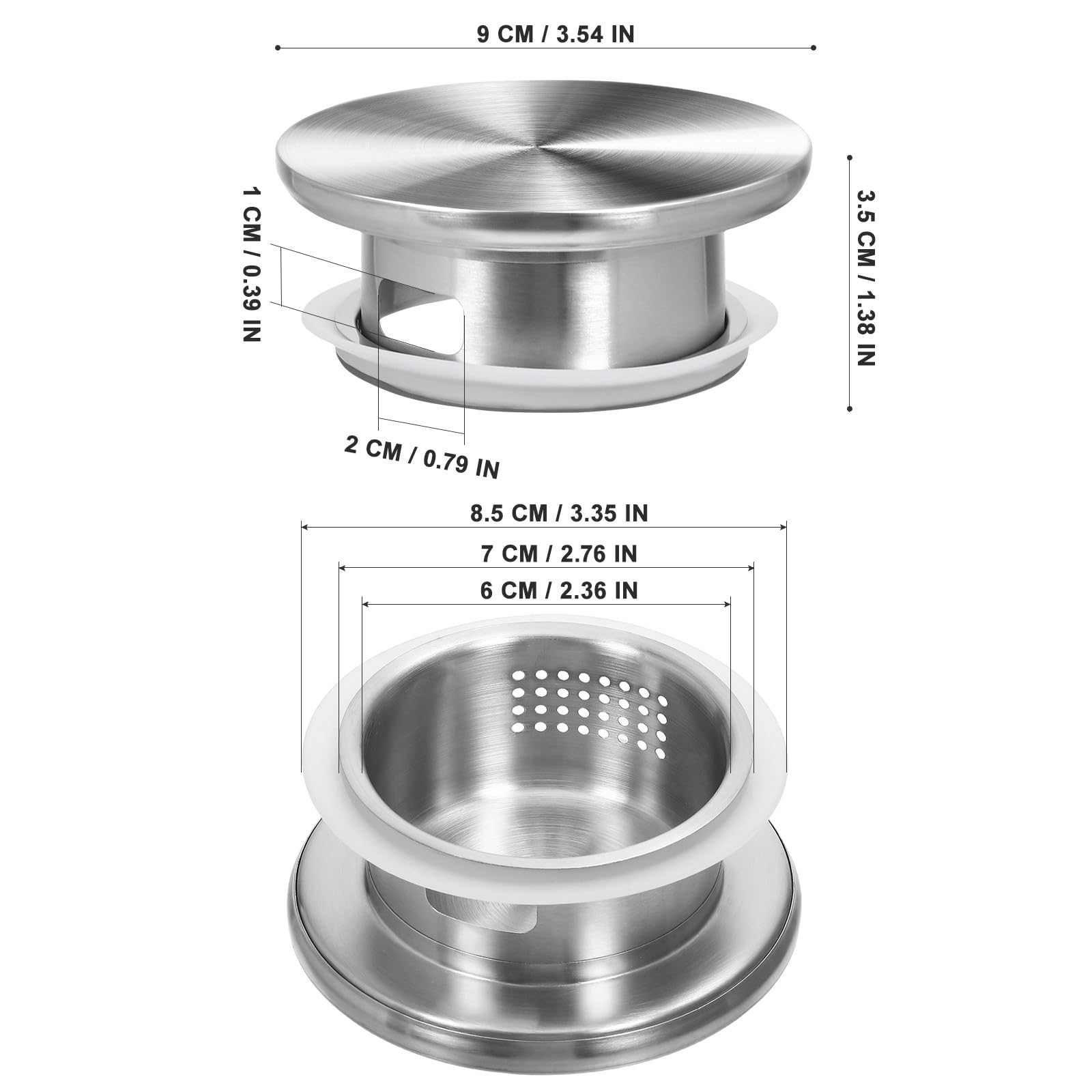 Coperchio di Ricambio per Brocca d'Acqua Resistente all'Usura, Doppio Beccuccio Versatore in Acciaio Inox, Adatto a Brocche di Vetro per Cucina e Bar