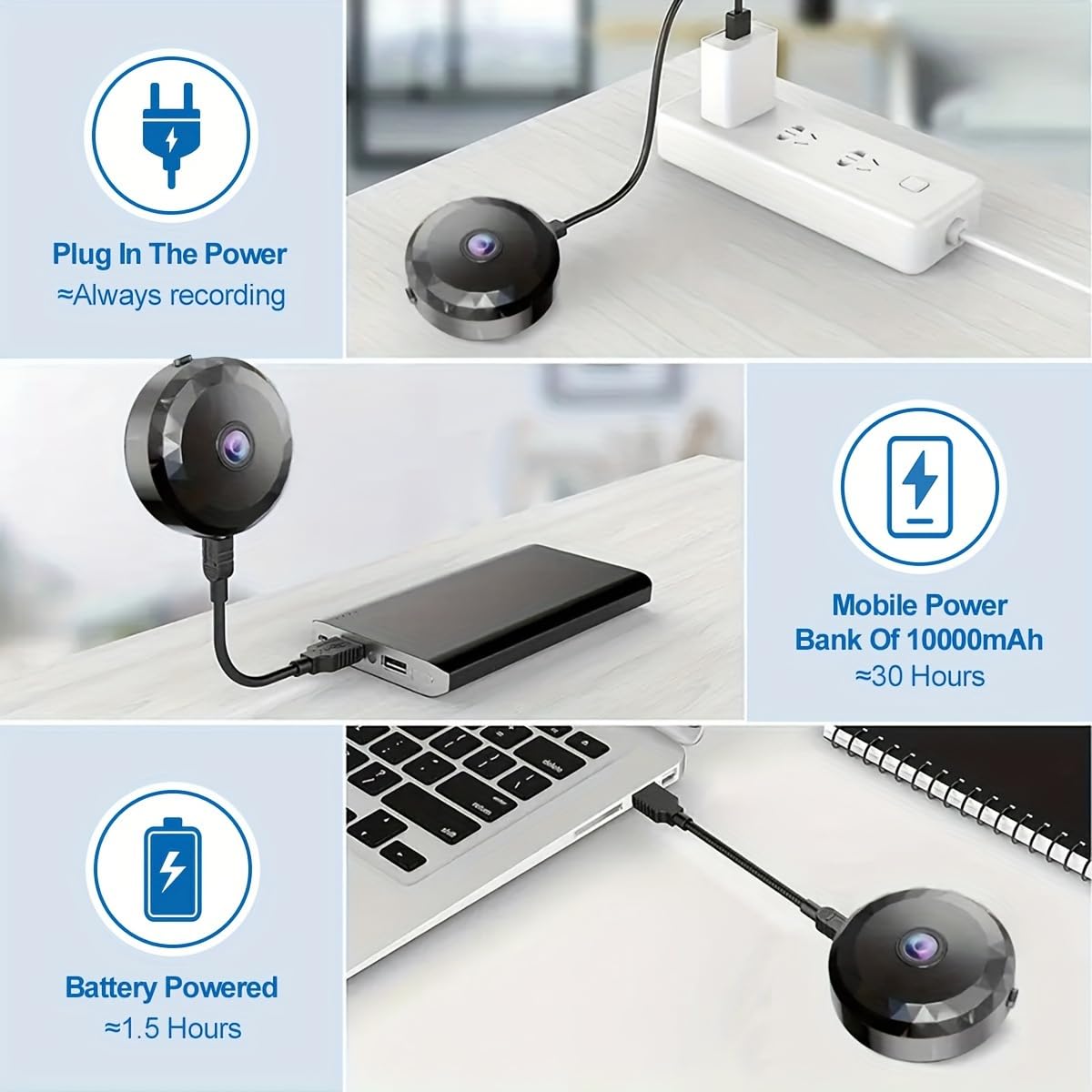 WiFi Caméra,1080P HD Caméra de Surveillance Interieur/Extérieur sans Fil avec Audio et Vidéo, avec Enregistrement Longue Batteries, pour l'extérieur/intérieur