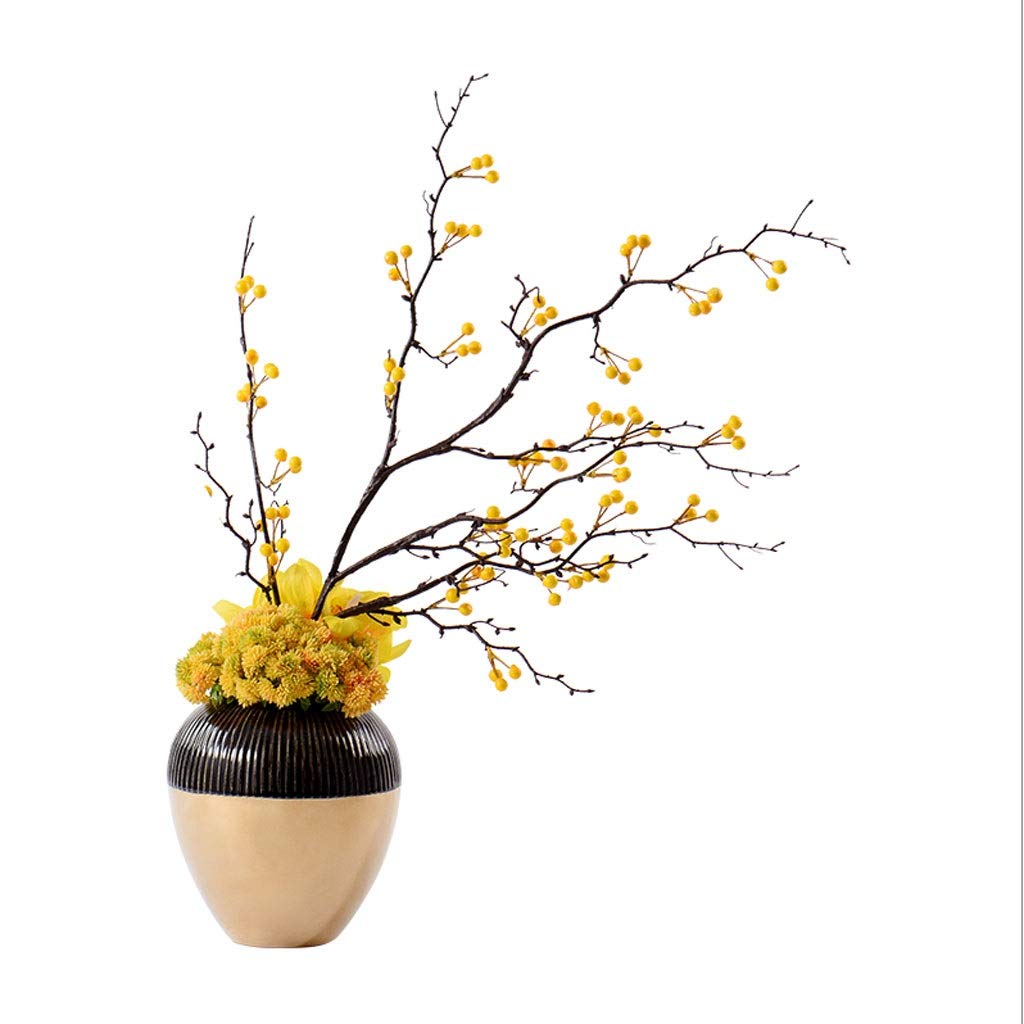 IUokLU Home Garden Chinese Indoor Simulation Floral Ceramic Vase Set, Artificial Peach Tree Bonsai Hotel Villa Home Artificial Potted Ornamentss