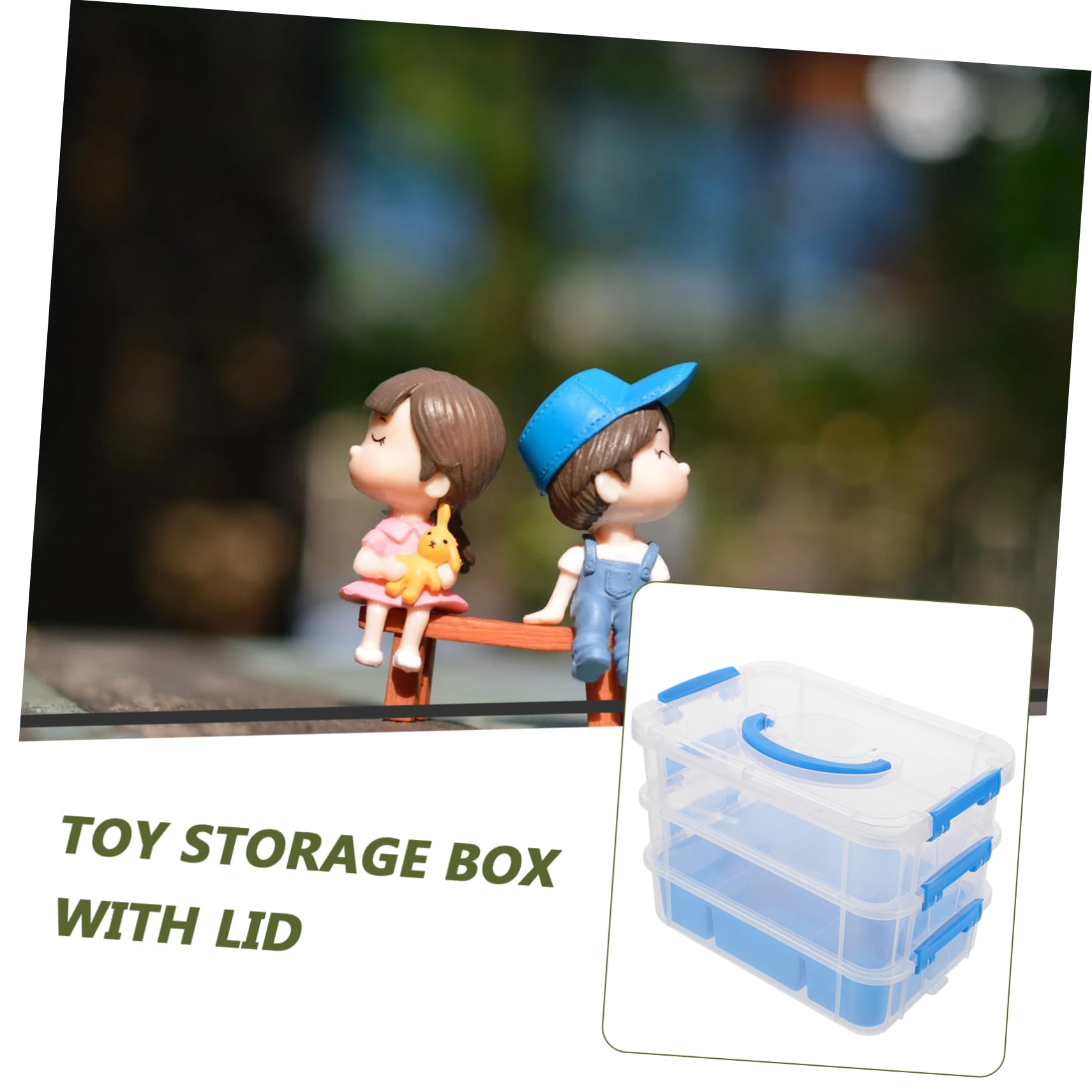 Stapelbare mit Fächern Aufbewahrungsbox mit Deckel aus Kunststoff Multifunktionaler Organizer für Spielzeug und Bastelmaterial für Büro und Outdoor Aktivitäten