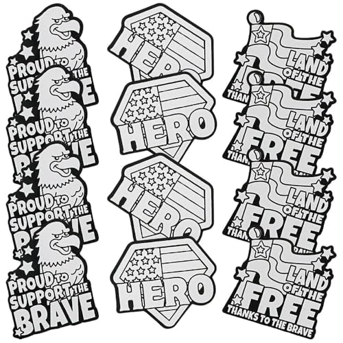 Color Your Own Military Service Fuzzy Magnets - Crafts for Kids and Fun Home Activities