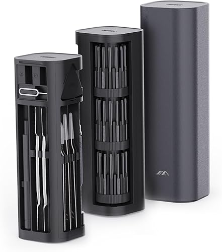 JIMIHOME Juego de destornilladores de precisión de 56 piezas, incluye 42 puntas, kit de destornilladores con funda de transporte de acero aleado,