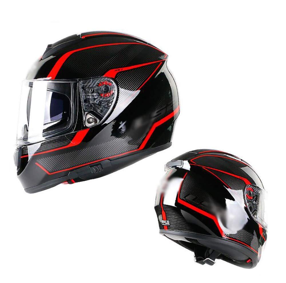 BBJZQ Motorcycle Bluetooth Helmets,flip Up Dual Visors Full Face Helmet Motorbike Crash Modular Helmet Can Glow At Night Adult Motocross Helmets Scooter Helmet ECE Standard L(59~60CM)