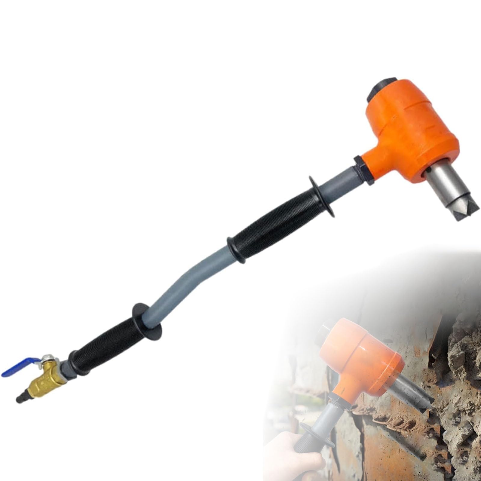 GYKOZY Handheld Air Driven Hammer,Industrial Pneumatic Scaling Hammer,Heavy Duty Knocking Reciprocating Rust Remover Tool, Heads Diameter 25MM,for Metal Rust Removal