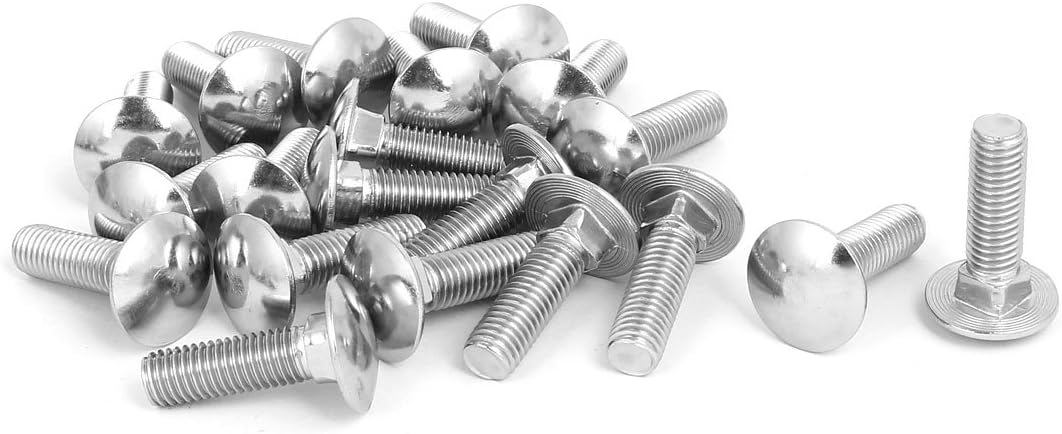 M10 x Nails, Screws & Fasteners 35mm 304 Stainless Steel Square Neck Carriage Bolts Nut & Bolt Sets DIN603 20PCS