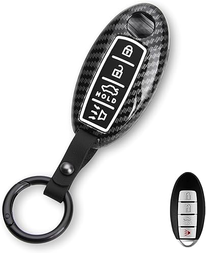 Xotic Tech - Funda para llavero con textura de cuero de grano plano de poliuretano termoplástico, color rosa mate, compatible con Nissan Sentra