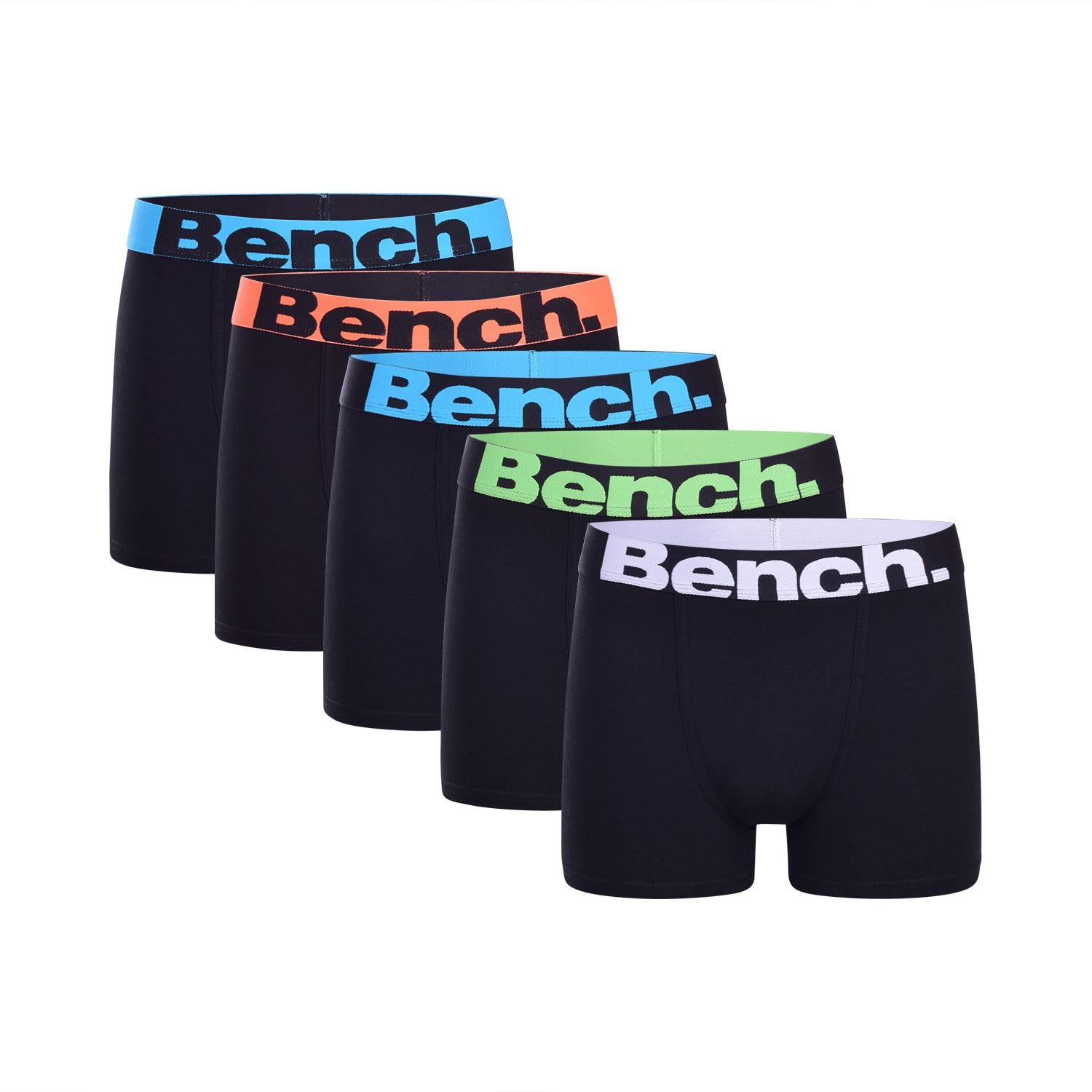Bench Men's Black ’S 5 Pack Boxer – Cotton Boxers & Boxer Shorts Multipack, Elastic Waistband Underwear For Designer Underpants & Trunks, ’S Underwear Gift Set Xl