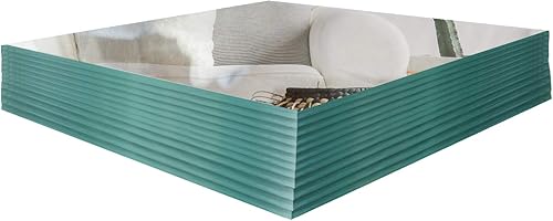 Muzilife Juego de platos de vela de espejo cuadrado de 10 pulgadas, bandejas de espejo de 0.079 in de grosor, caja de 12 platos de vela de vidrio