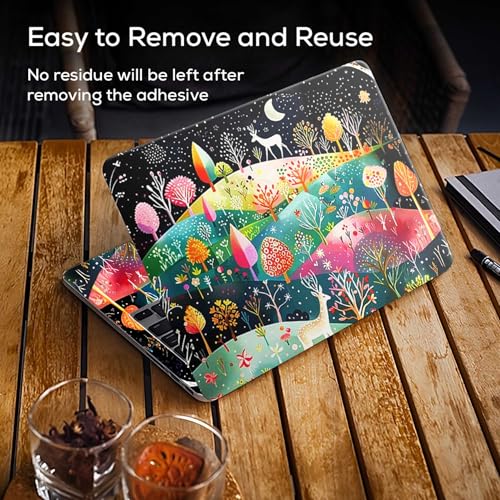 Image of Galaxsia Floral D32 Full Body Vinyl Laptop Skin /Sticker /Cover Upto 15.6 Inches Laptops Laminated-Removable-HD Quality Compatible for Hp-Dell-Sony-Lenovo-Asus etc.(15x10 Inches)