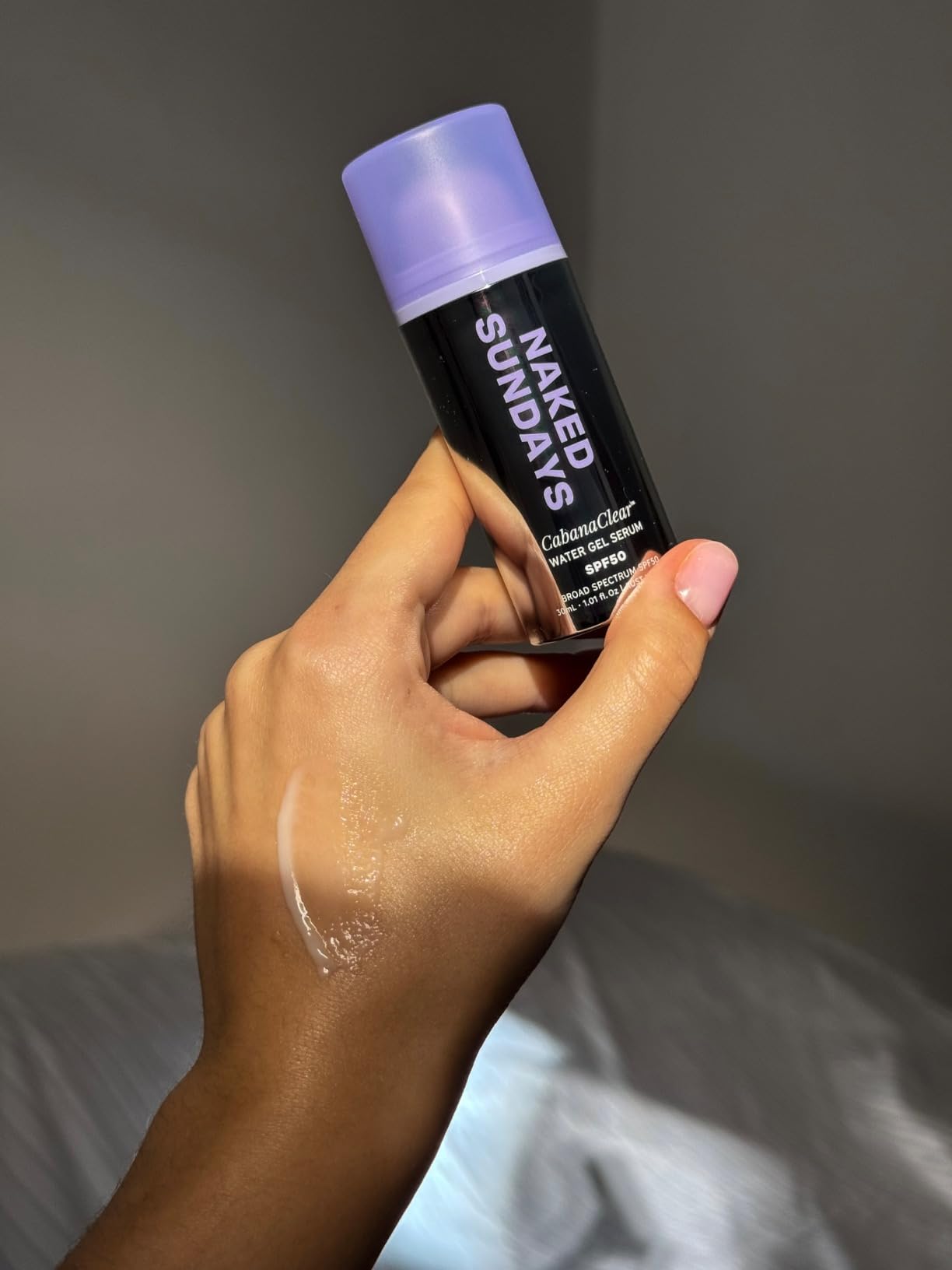 Naked Sundays CabanaClear SPF 50 Face Sunscreen Serum - Invisible Water Gel, Hyaluronic Acid, Broad Spectrum UVA/UVB, Hydrating, Silicone-Free, Fragrance-Free, All Skin Types, No White Cast - 30ml