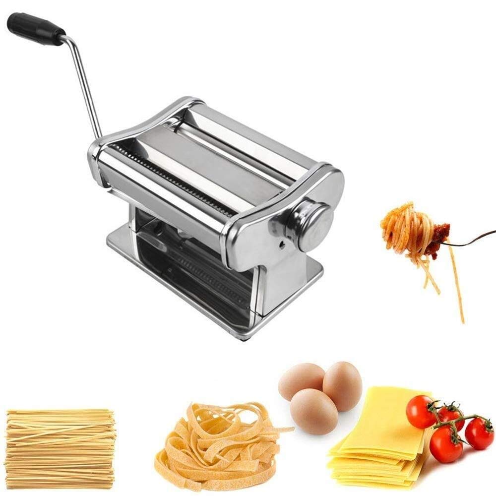 Máquina Para Hacer Fideos, Máquina Para Hacer Pasta Máquina Para Hacer Pasta Manivela Fideos Cortador De Fideos De Acero Espagueti Lasaña O Pieles De Bola De Masa Máquinas De Pasta Manuales Doméstica