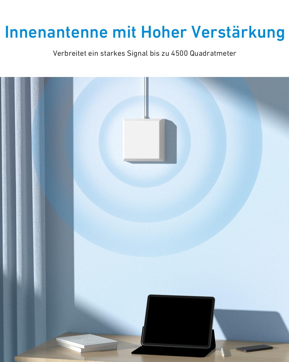 ANNTLENT Empfangsverstärker Handy für alle Netzanbieter in Deutschland, E-plus/O2/T-Mobile, Mobilfunk Signalverstärker Band 20/8, Kompatibel 4G 3G 2G GSM LTE