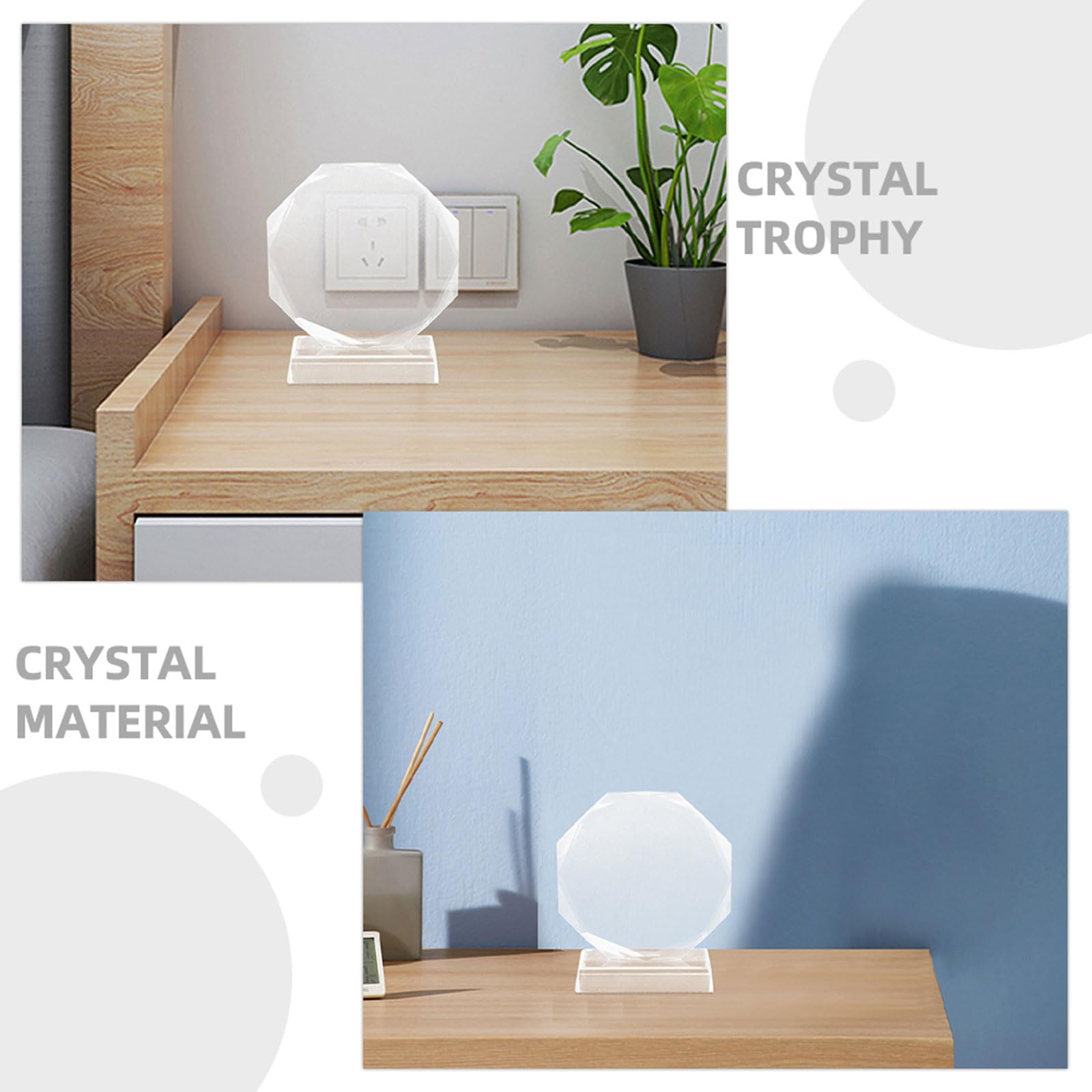 Trofeo de Cristal Octogonal de 180 Mm para Premios de Empresa, Placa de Reconocimiento al Logro, Premio de Cristal para Eventos Deportivos y Jubilación