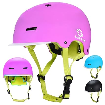 SUPTIK Kids Bike Helmet, Toddler Helmet for Boy Girl Ages 3-8 Year Old (Upgraded 2nd Version Adjustable and CPSC Certified) Multi-Sport Helmet