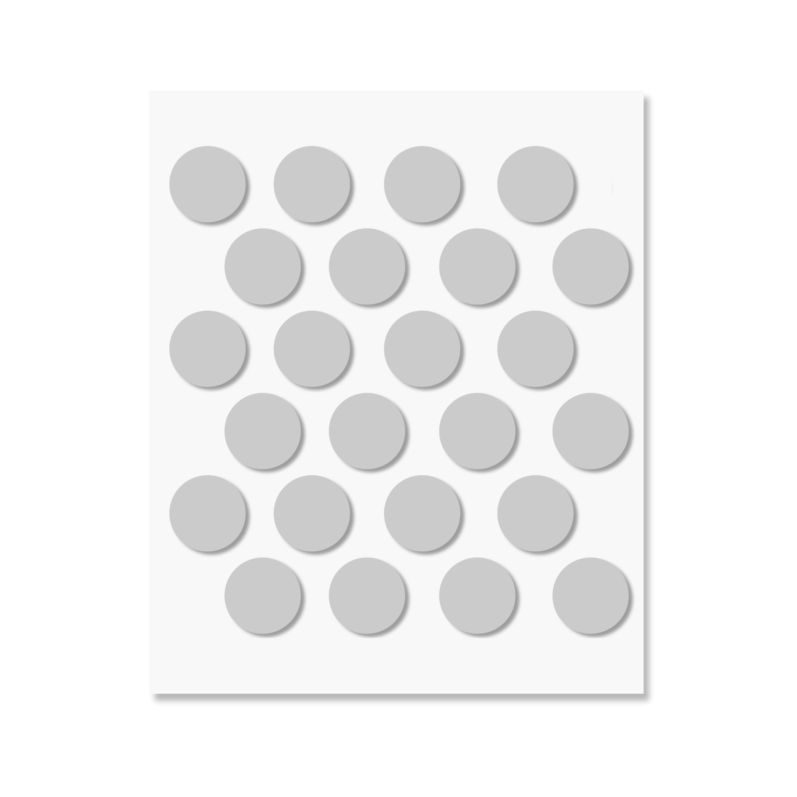 Grey Self-Adhesive Screw Hole Stickers - 48 pcs. 0.79 inch / 20 mm Peel Stick Dust Proof Tape, Water Resistance PVC Caps for Wood Cabinets, Furniture, Drawer, Wardrobe, Kitchen, Table