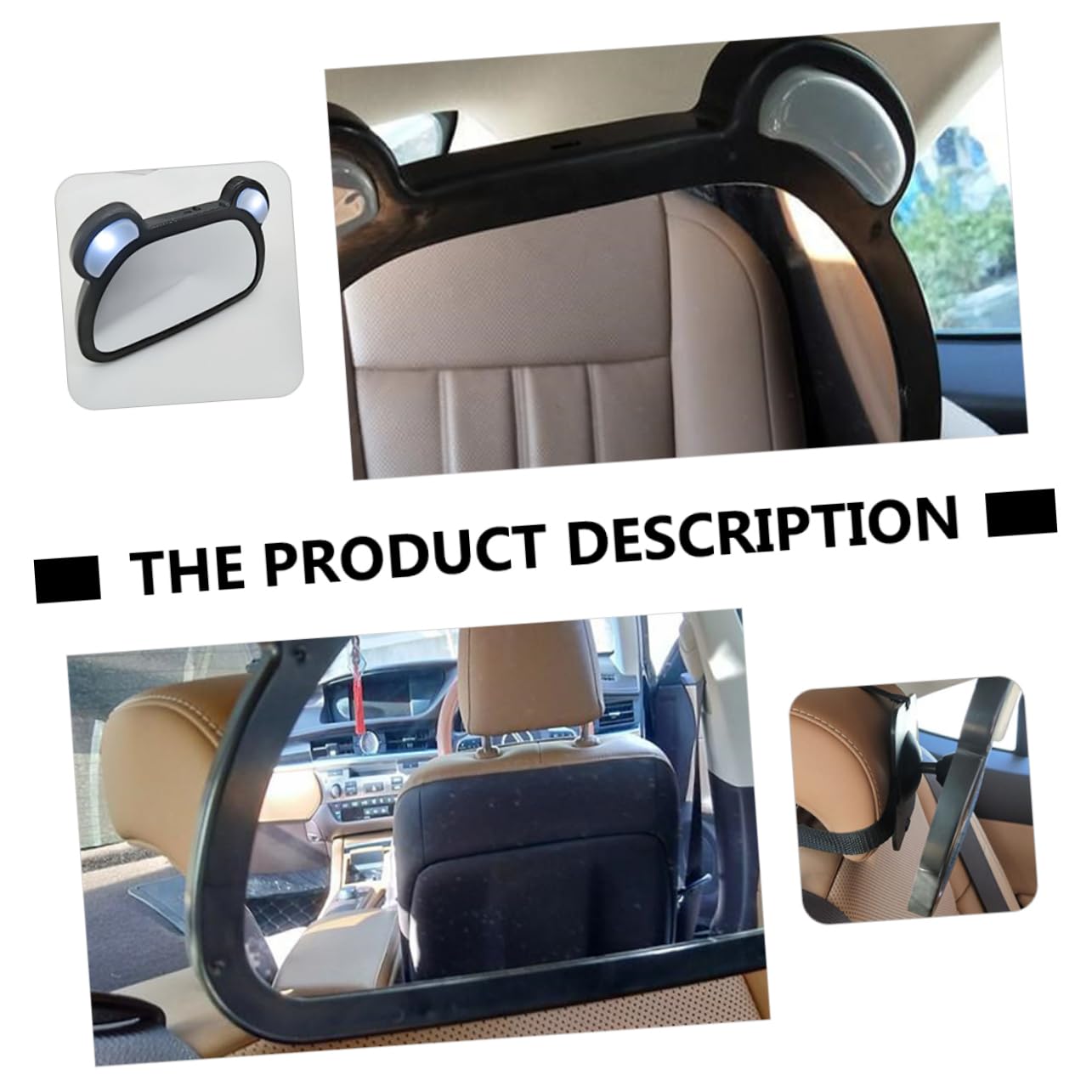 TOYANDONA Espejo de Coche Observar al Ñiño, y Instalación Fácil Espejo Retrovisor Diseño Giratorio para Bebe, Coche para Bebés Adecuado