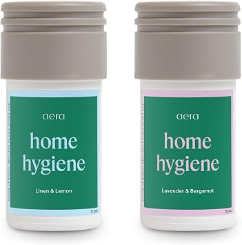 Aera Mini Home Hygiene Linen and Lemon & Lavender and Bergamot Bundle - Essential Oil for - Scent Refill - Capsule Size Works with Mini Diffuser