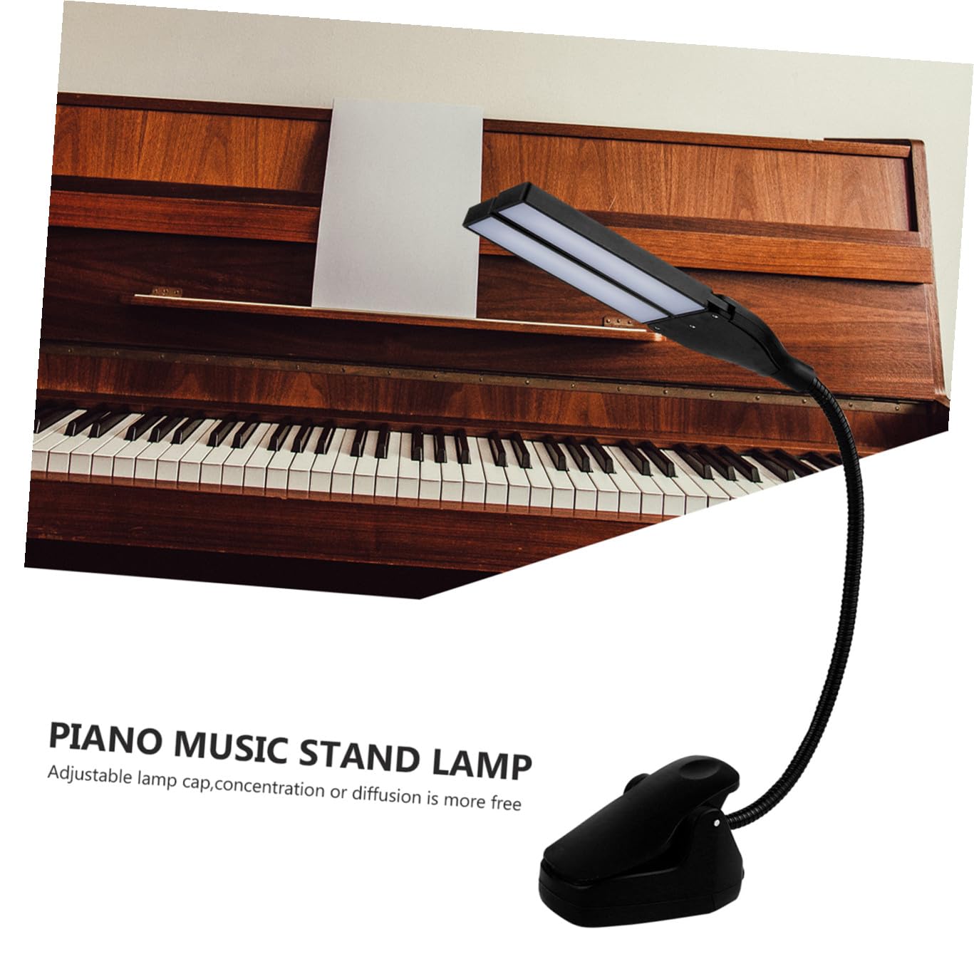 BESTonZON Lampe pour Piano LED à Pince Réglable, Protection des Yeux, Alimentation Usb, Matériau Abs, Lampe Pupitre Musique Lecture Pratique