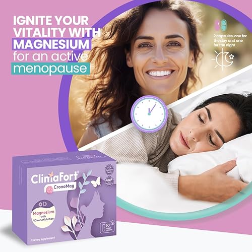 Miniatura 2 de ClimaFort CronoMag  Magnesio para mujeres en la menopausia  5 sales de bisglicinato + glicerofosfato  B12  Suplemento energético  1 mes de suministro