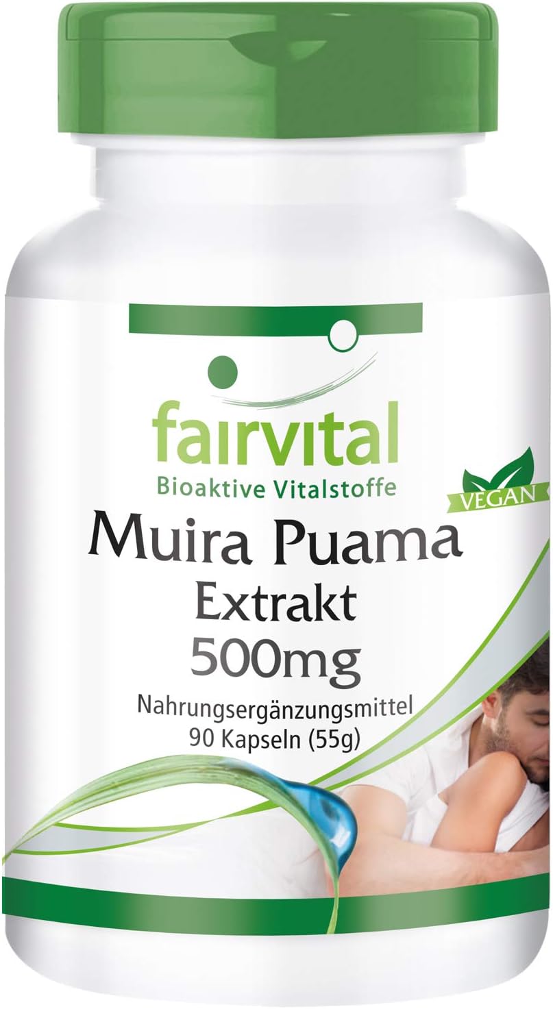 Muira Puama 500mg HOCHDOSIERT Potenzholz 101 Extrakt VEGAN 90