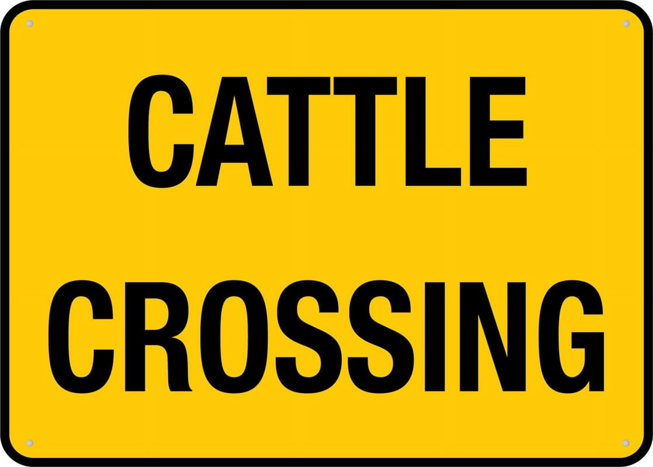 peiyeety Cattle Crossing Sign - 8"x12" Rust Free Aluminum, Outdoor/Indoor For Home/Business/Yard
