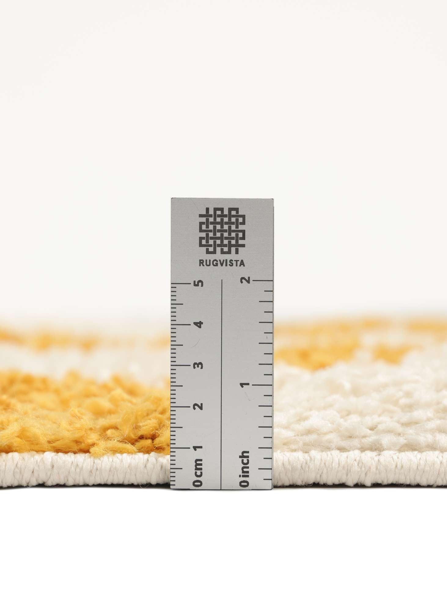 RugVista Chessie, Teppich, 140 x 200 cm, Rechteckig, Hoher Stapel, Wohnzimmer, Schlafzimmer, Nur chemische Reinigung, Oeko_tex_100, Gelb/Off Weiß