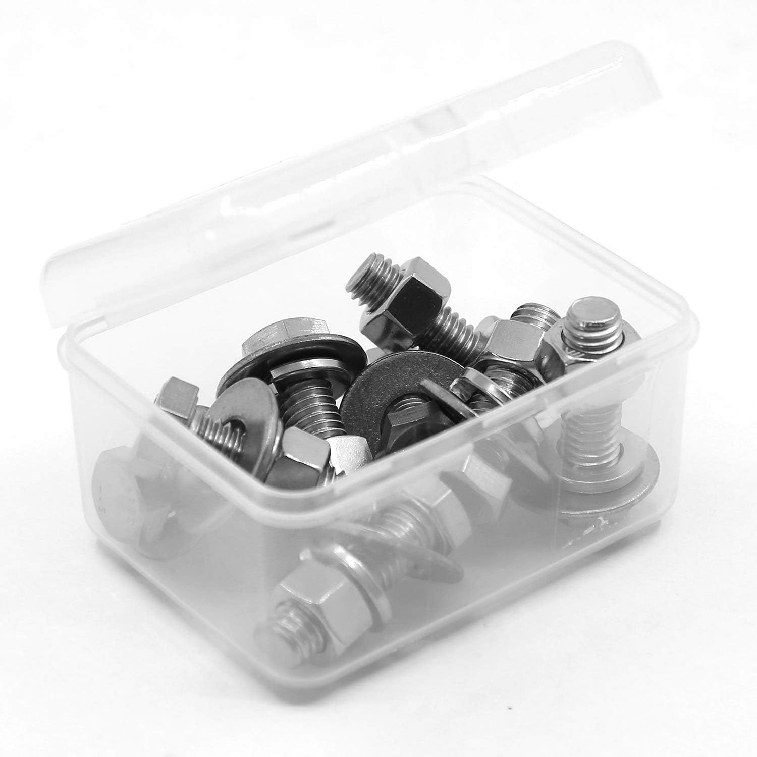 (8 Sets) 3/8-16x1-1/2" Stainless Steel Hex Head Screws Bolts, Nuts, Flat & Lock Washers Kits, 304 Stainless Steel 18-8, Fully Machine Thread, Flat Washers Diameter 1.02"
