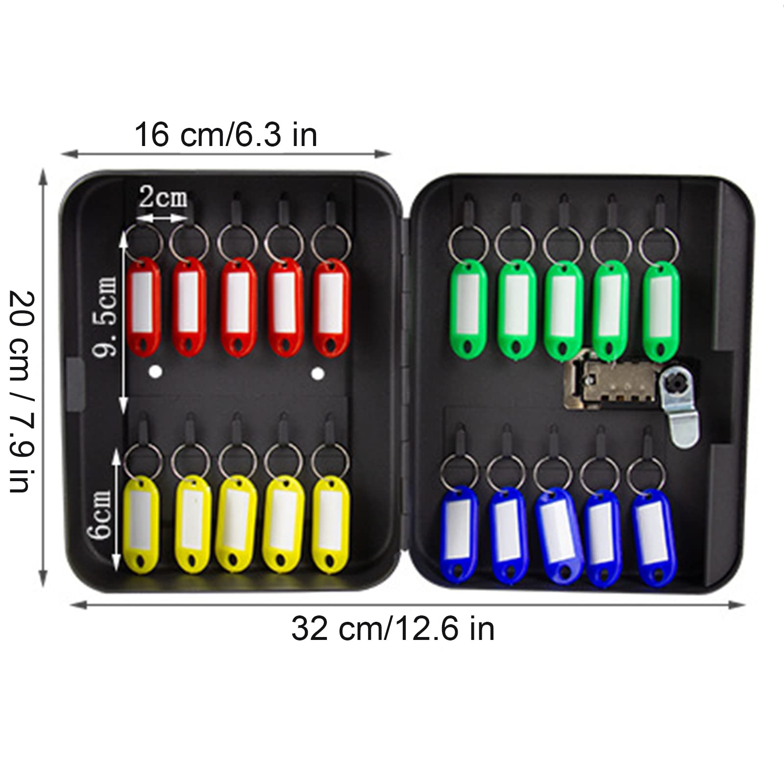 Caja de acero para guardar llaves de pared con código de combinación de 3 dígitos para una gestión segura de llaves, ideal para garaje, escuela, oficina, diseño de color negro